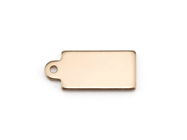 Gold Filled Rectangle Tag 13.5mm ~ Optional Engraving